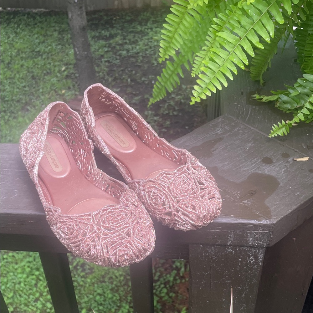 Melissa Campana rose gold jelly flats